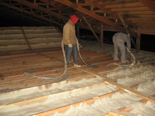 Agricultural building spray foam insulation for livestock and grain storage
