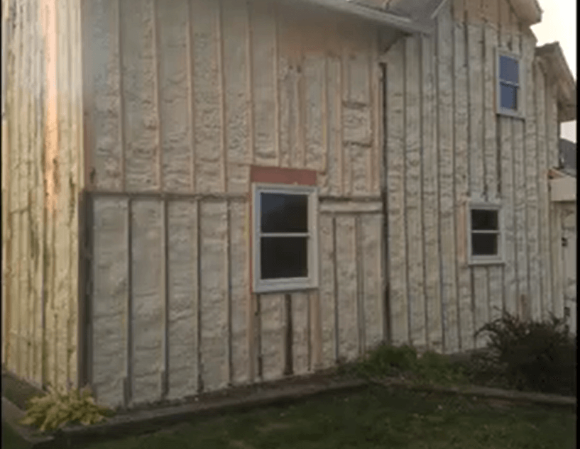 Close cell foam on exterior of building