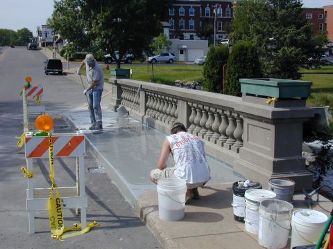 Slab stabilization and leveling work
