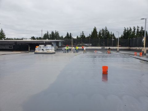 Spray polyurethane foam roof system with protective coating