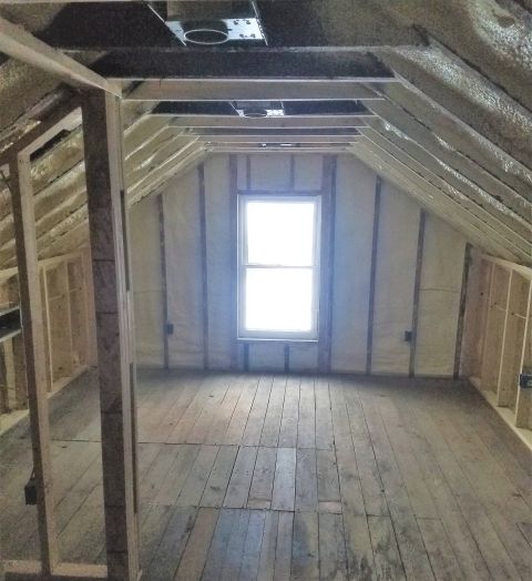 Spray foam insulation application
