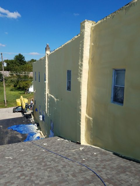 Spray foam insulation application