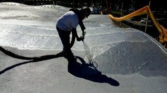 Polyurea floor system on concrete substrate