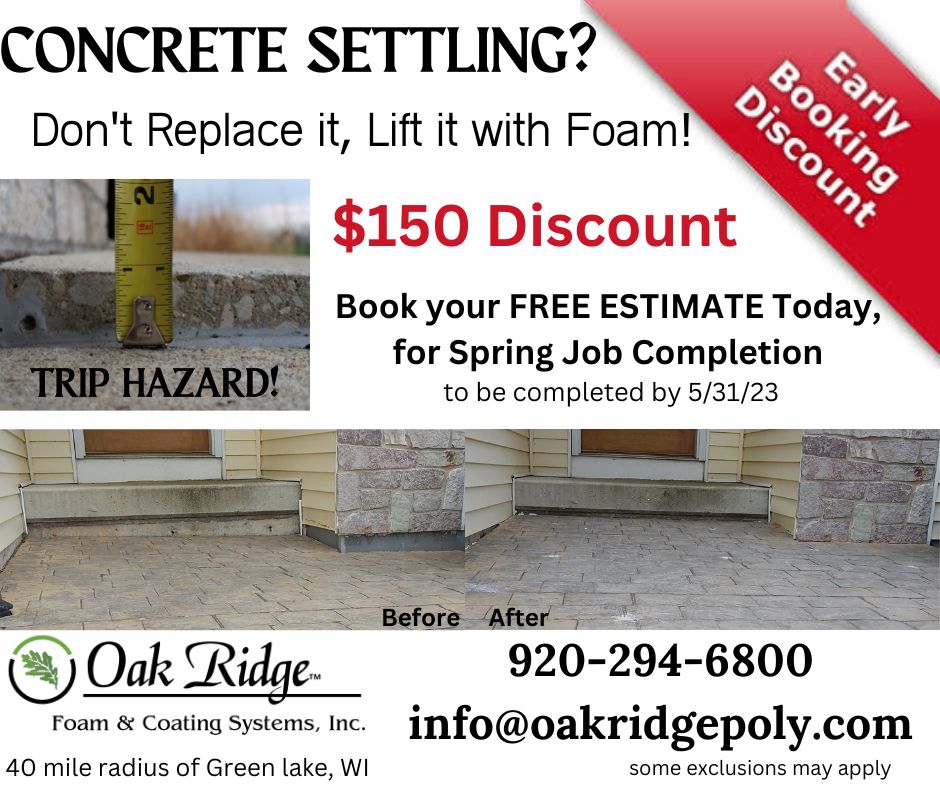 Concrete Lifting Early Bird Discount