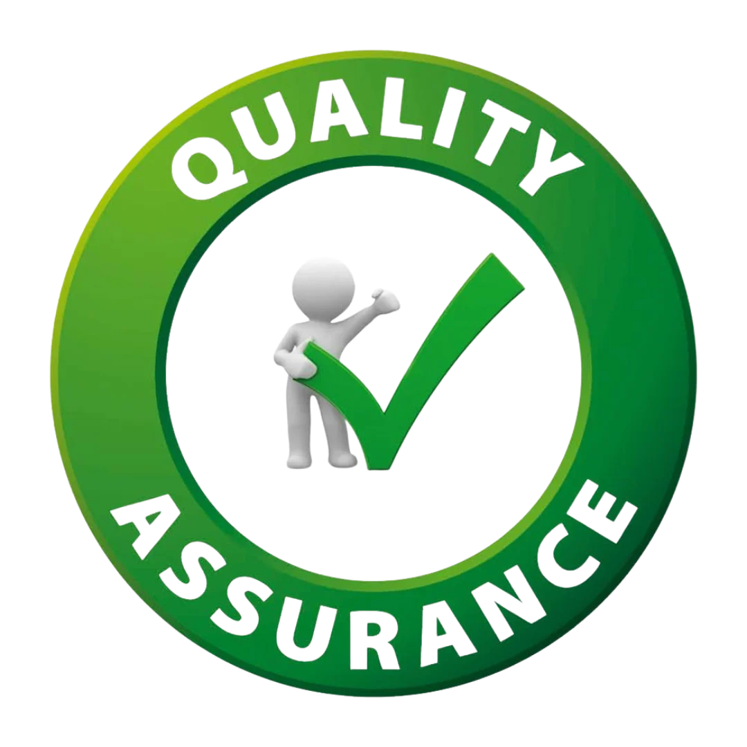 a green and black circle with a person holding a check mark